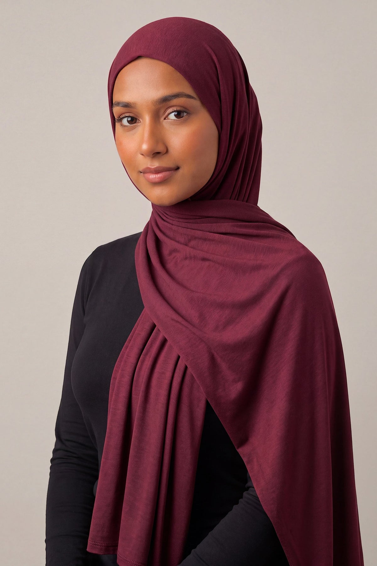 Garnet Silora cotton jersey hijab by Al Emira