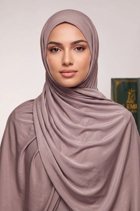 Mauve plain liquid jersey hijab by Al Emira