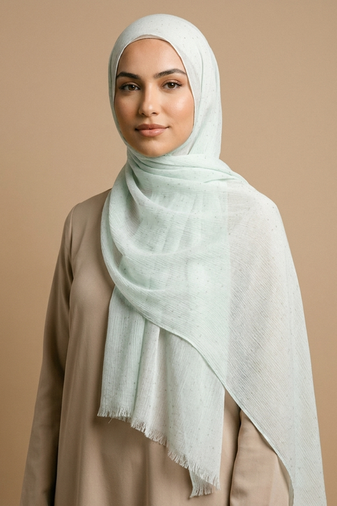 Mint Stonewash Speckle Edition Thai Modal hijab by Al Emira