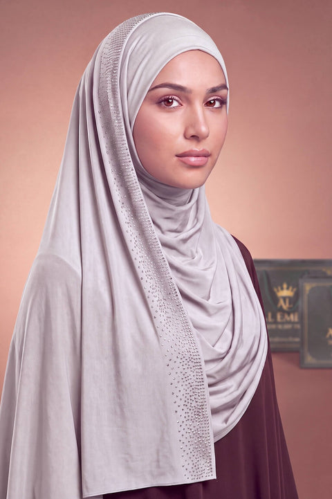Quartz Rhinestone liquid jersey hijab by Al Emira