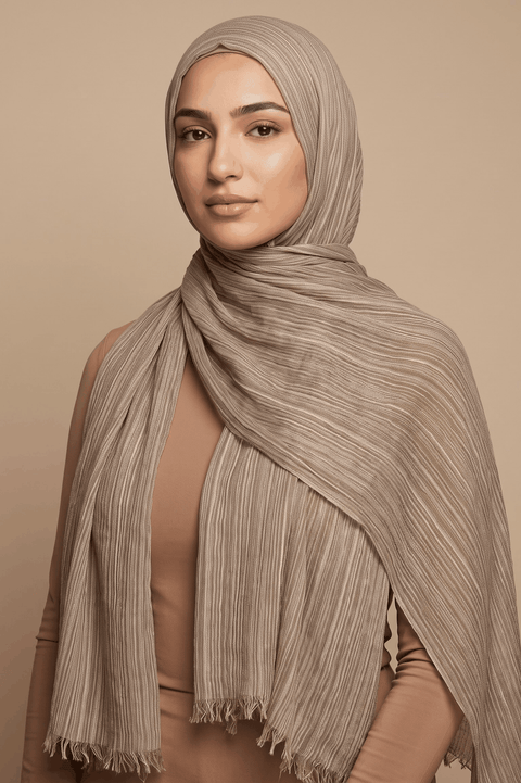 Sandstone Grain Textured Lines Edition Thai Modal hijab by Al Emira
