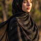 Black chiffon hijab with diamanté stones by Al Emira