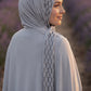Pewter Rainfall liquid jersey hijab, view 4
