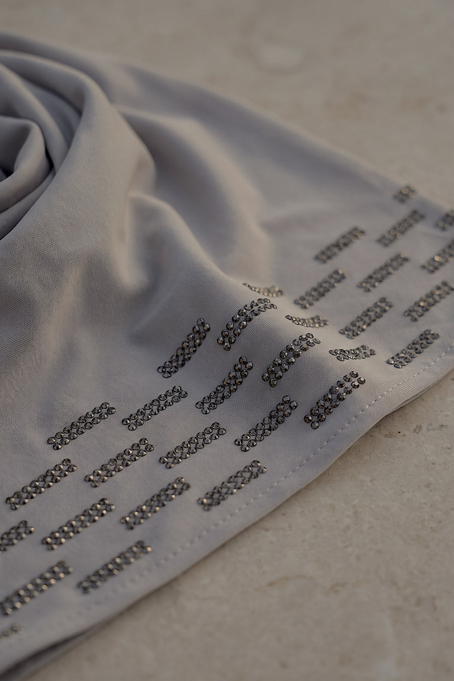 Pewter Rainfall liquid jersey hijab, view 2