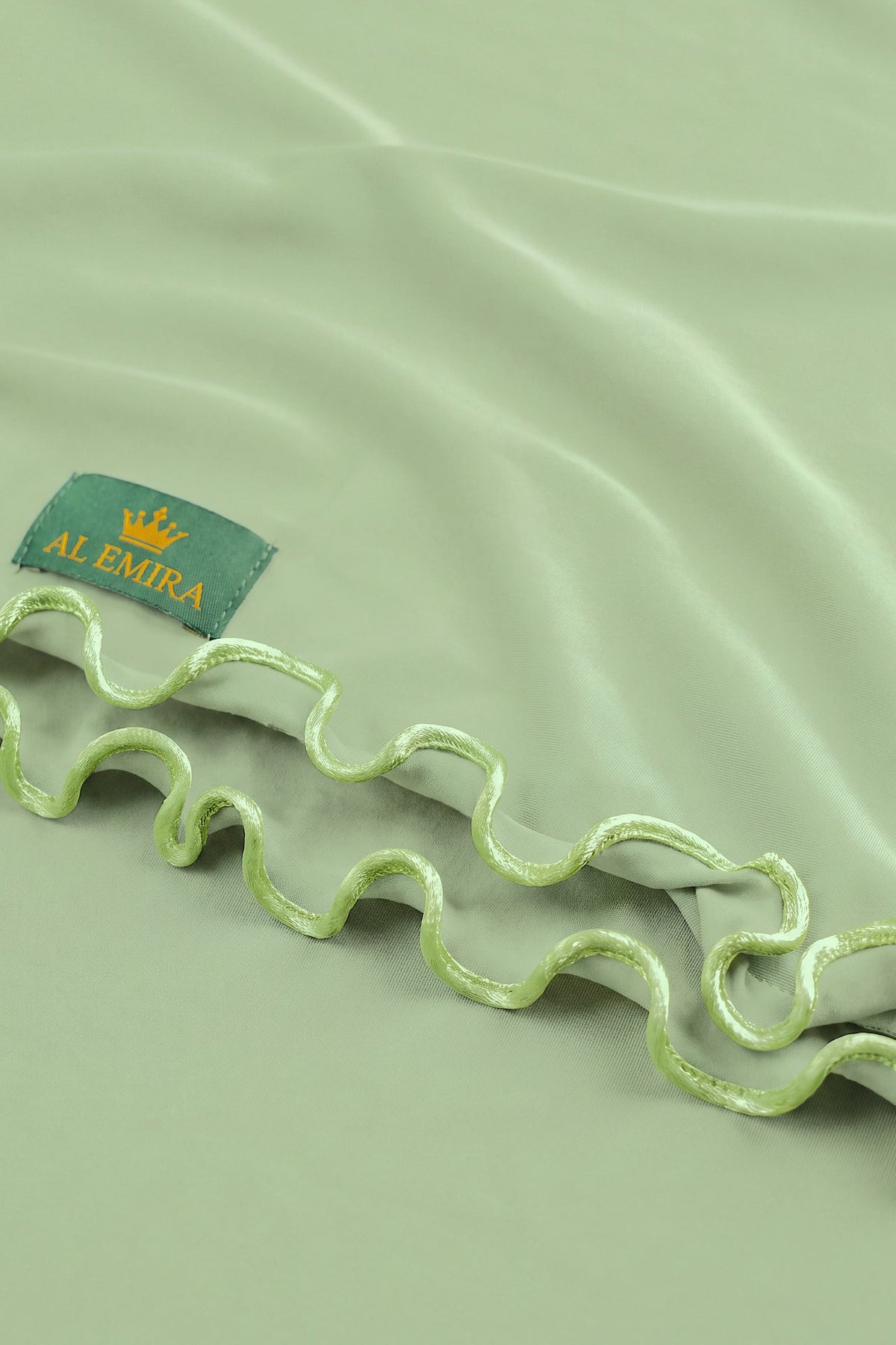 Sage green Satin Ripple jersey hijab, 180 x 80cm