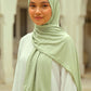 Al Emira Sage Satin Ripple hijab in a jersey, polyester and nylon blend