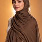 Coffee brown soft stretch jersey hijab by Al Emira