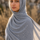 Grey leopard print chiffon hijab by Al Emira