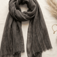 Near-black charcoal modal hijab with fine textured lines, 190 x 85cm