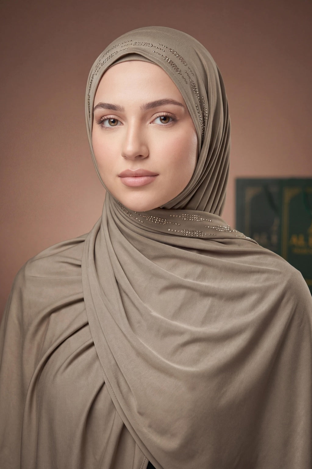 Fawn Stardust Trail liquid jersey hijab by Al Emira