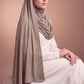 Tan rhinestone jersey hijab, 175 x 70cm