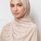 Oatmeal plain liquid jersey hijab by Al Emira