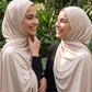 Al Emira Oatmeal plain hijab for everyday wear