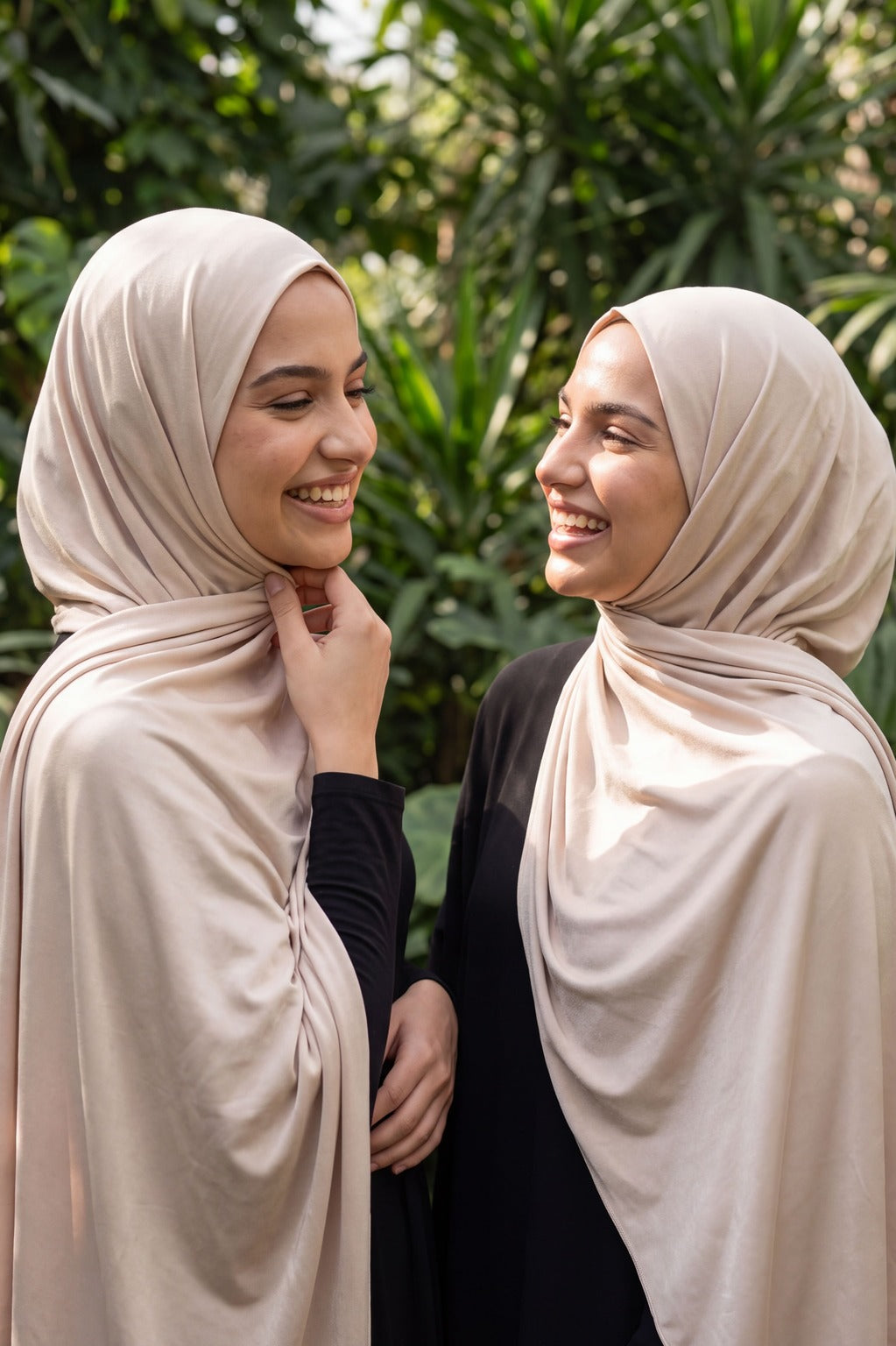 Al Emira Oatmeal plain hijab for everyday wear