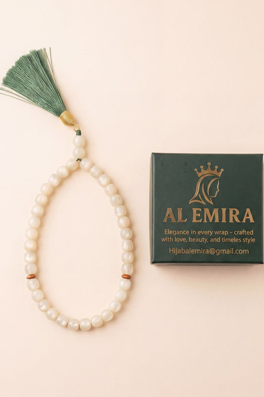 Pearl tasbih prayer beads by Al Emira