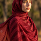 Wine chiffon hijab with diamanté stones by Al Emira