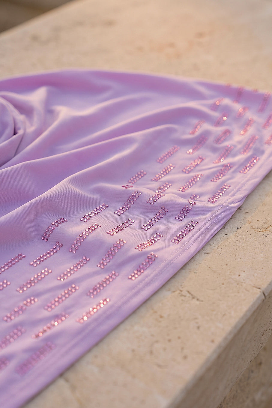 Lilac Rainfall liquid jersey hijab, view 2