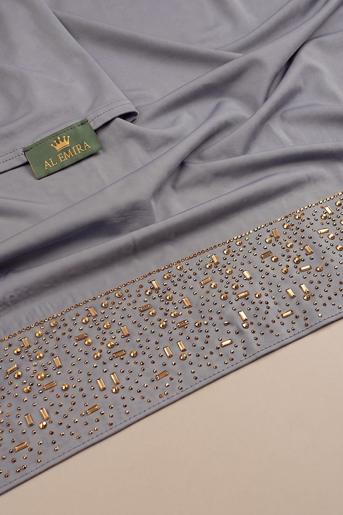Grey liquid jersey hijab from the Al Emira Cascade range