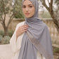 Pewter Cascade jersey hijab, 180 x 85cm