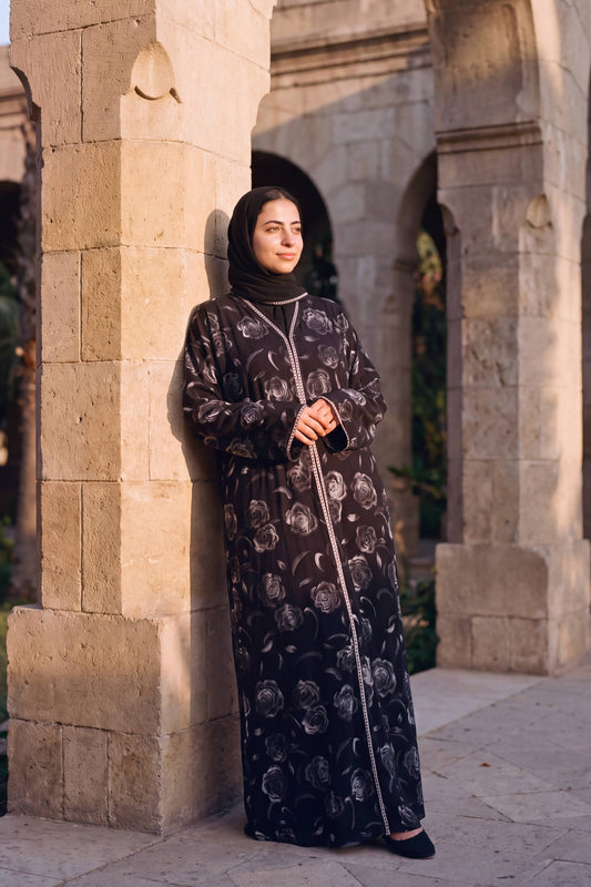 Rosette abaya in Onyx, view 3