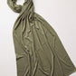 Olive Green Plain Edition liquid jersey hijab in a jersey, cotton and silk blend
