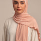 Peach Satin Ripple liquid jersey hijab by Al Emira