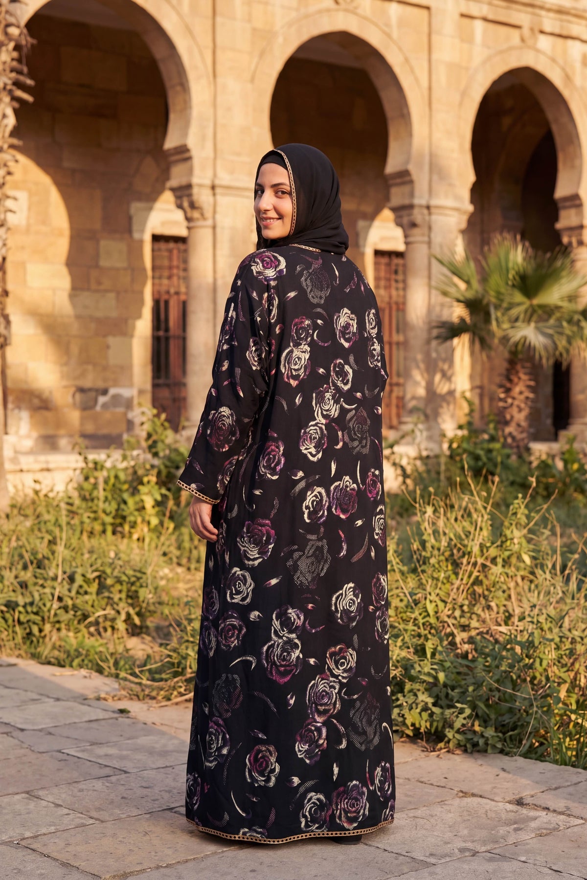 Rosette abaya in Orchid, view 5