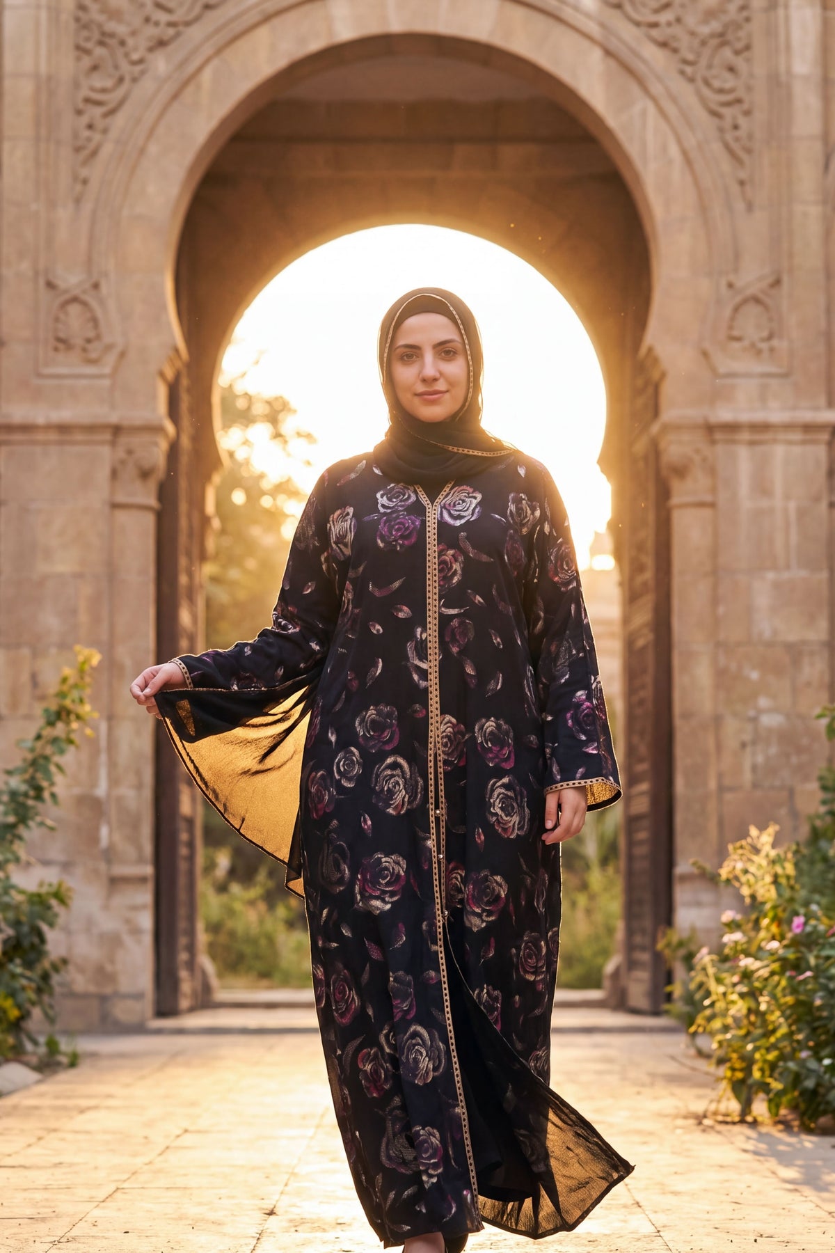 Rosette abaya in Orchid, view 6