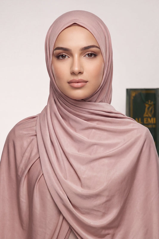 Rose Water plain liquid jersey hijab by Al Emira