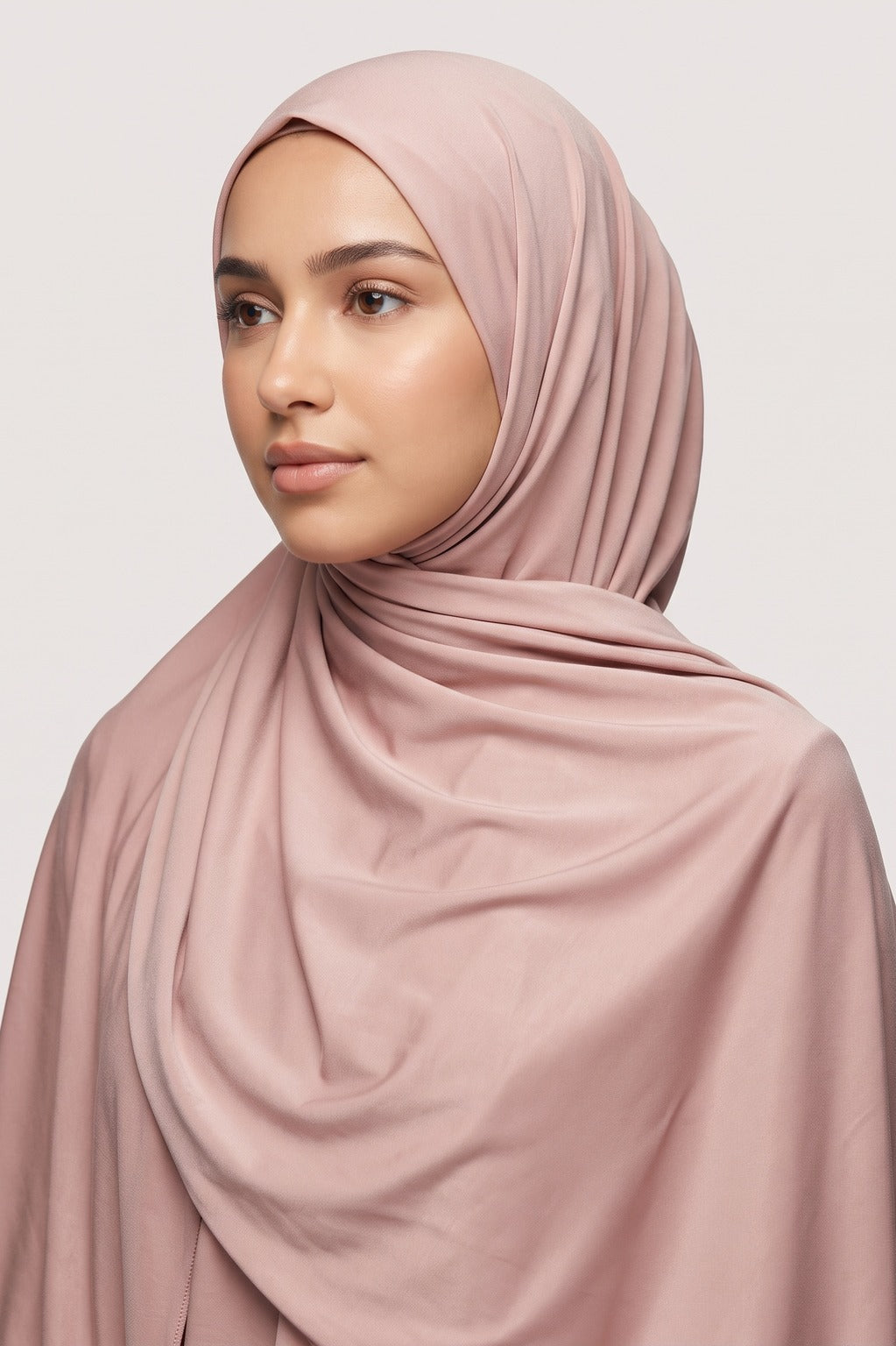 Pale pink plain jersey hijab from the Al Emira Plain Edition range
