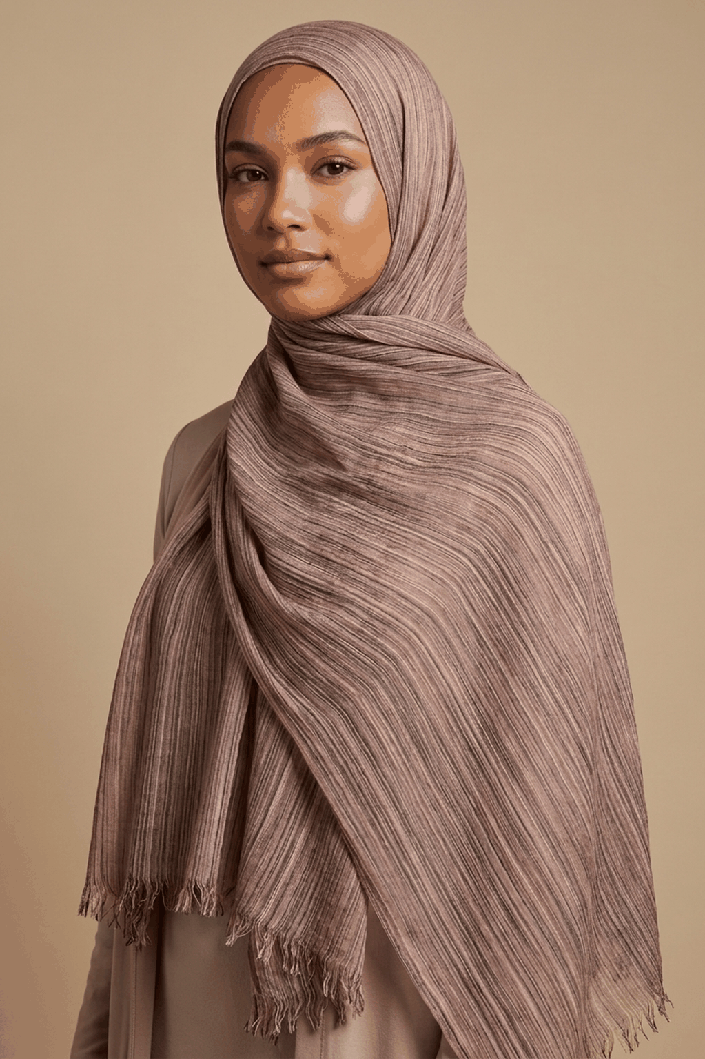 Rosewood Grain Textured Lines Edition Thai Modal hijab by Al Emira
