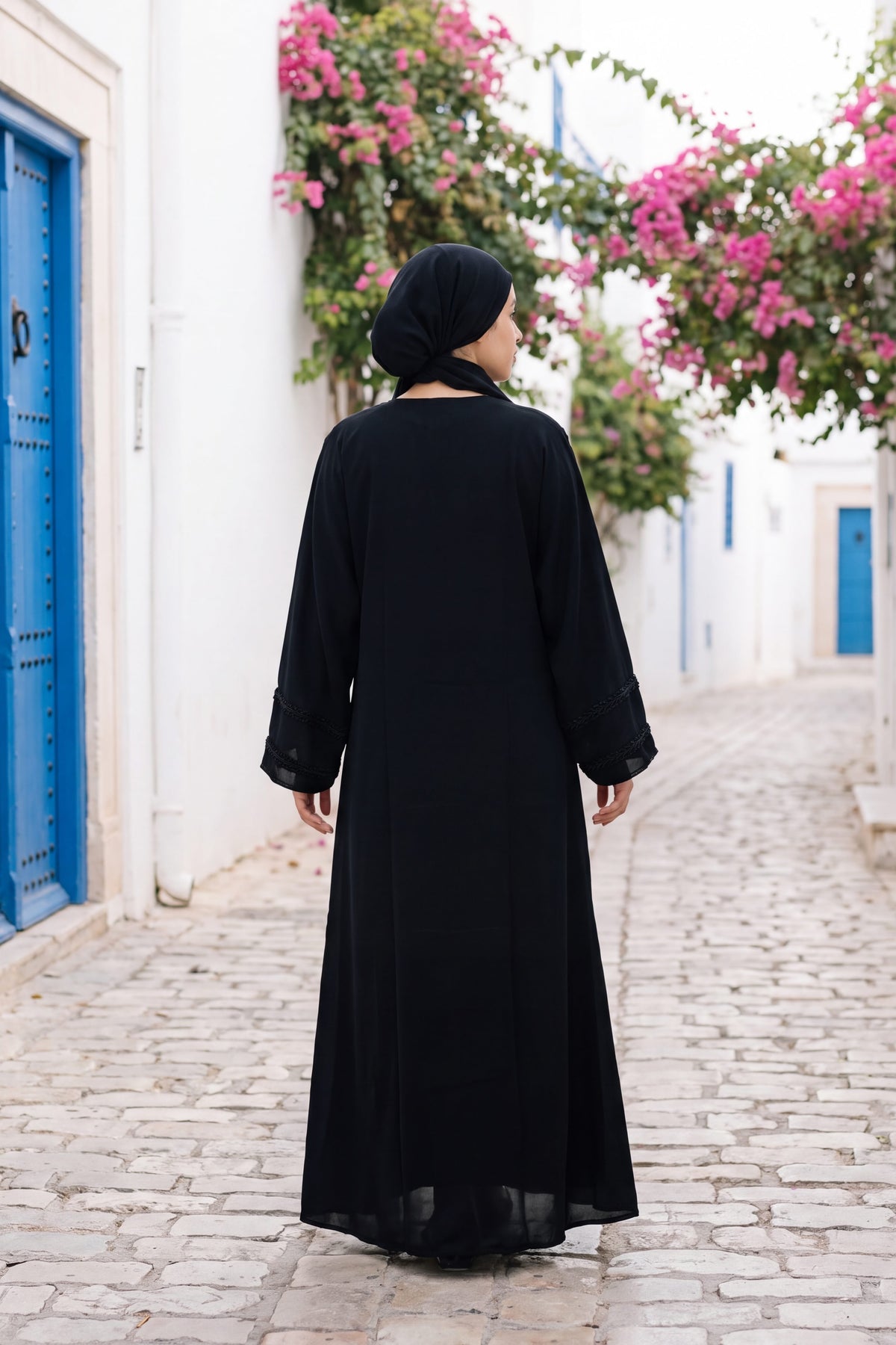 Tresse abaya in Noir wholesale set, view 3