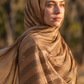 Brown chiffon hijab with diamanté stones by Al Emira