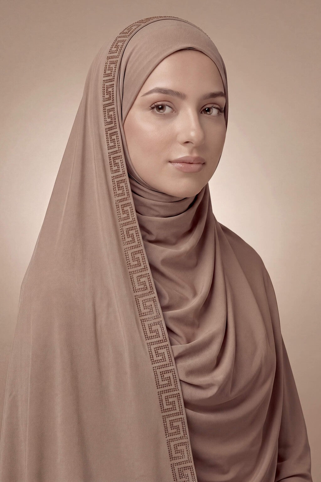 Chai Greek Keys Edition liquid jersey hijab by Al Emira