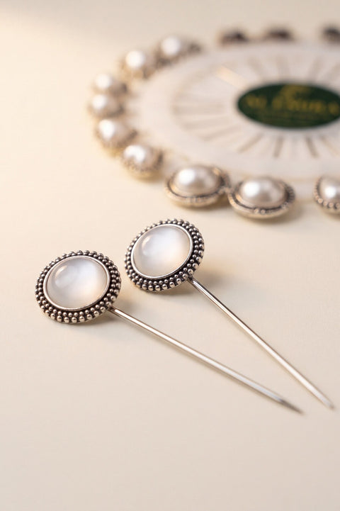 Al Emira pearl button hijab pins, set of 20