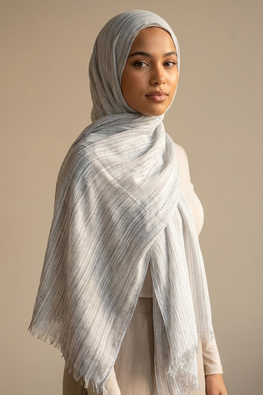 Silver Birch Textured Lines Edition Thai Modal hijab by Al Emira