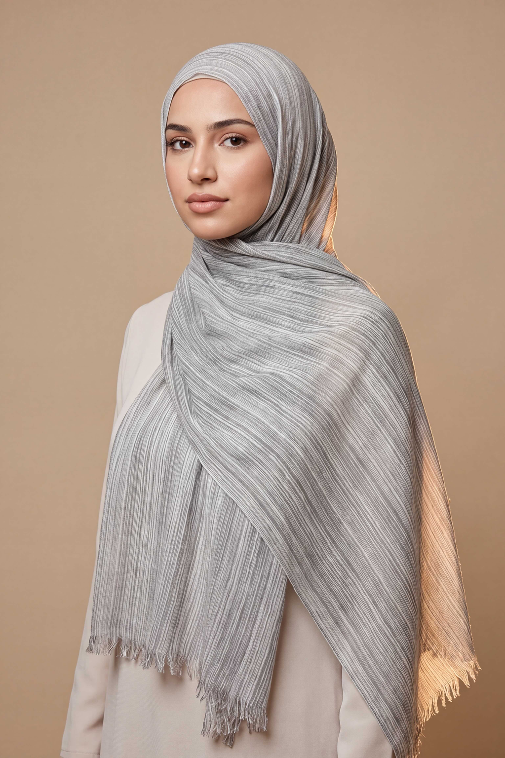 Silver Birch Textured Lines hijab, alternate view