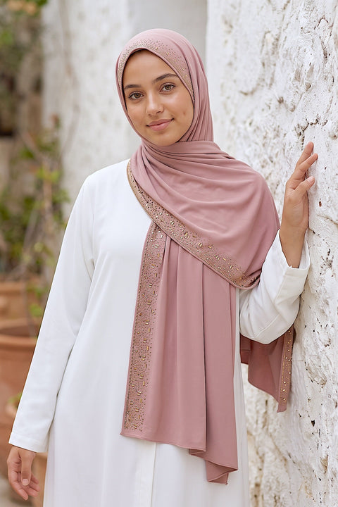 Blush Cascade liquid jersey hijab by Al Emira