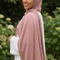 Blush Cascade hijab in a jersey, cotton and silk blend