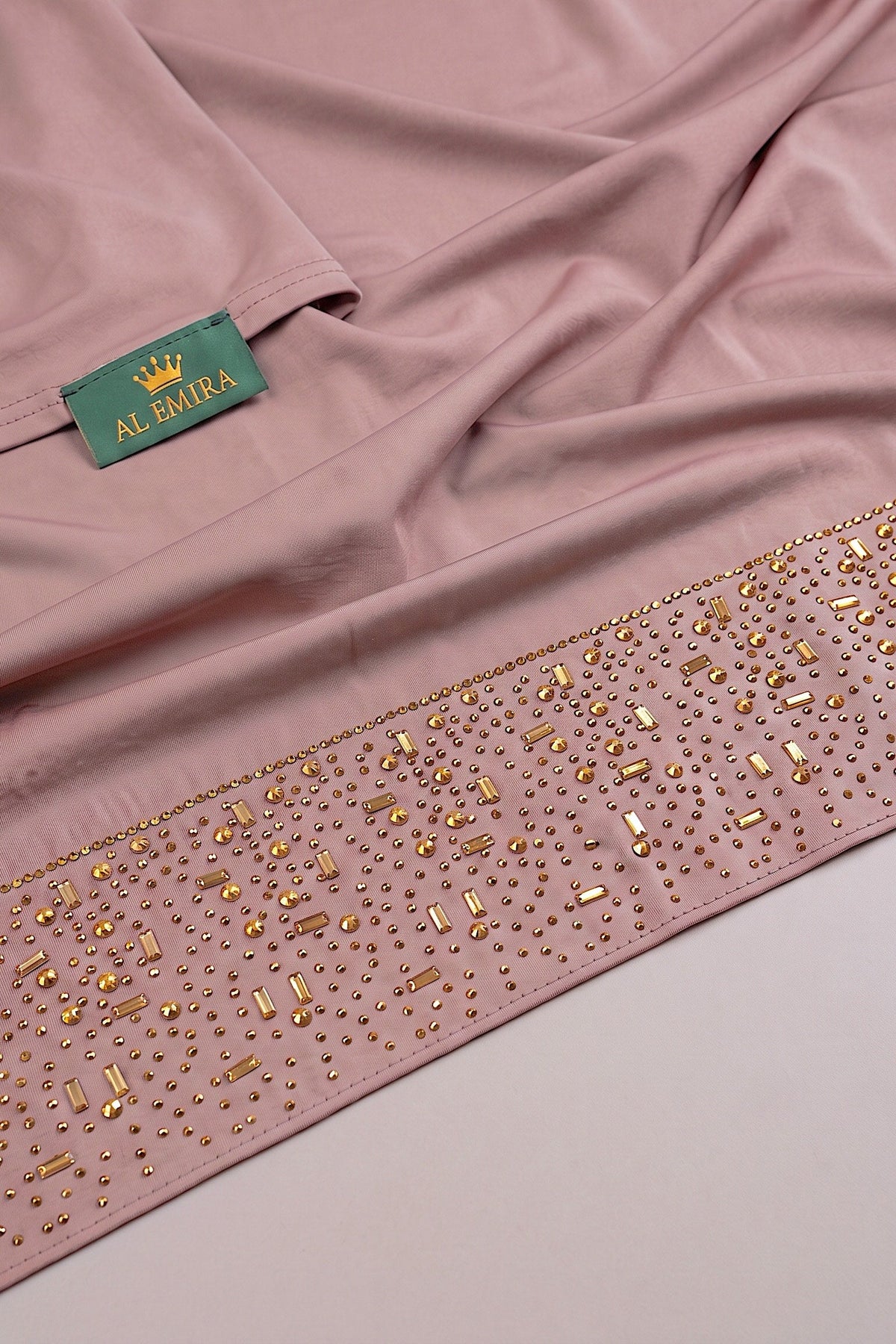 Blush pink liquid jersey hijab from the Al Emira Cascade range
