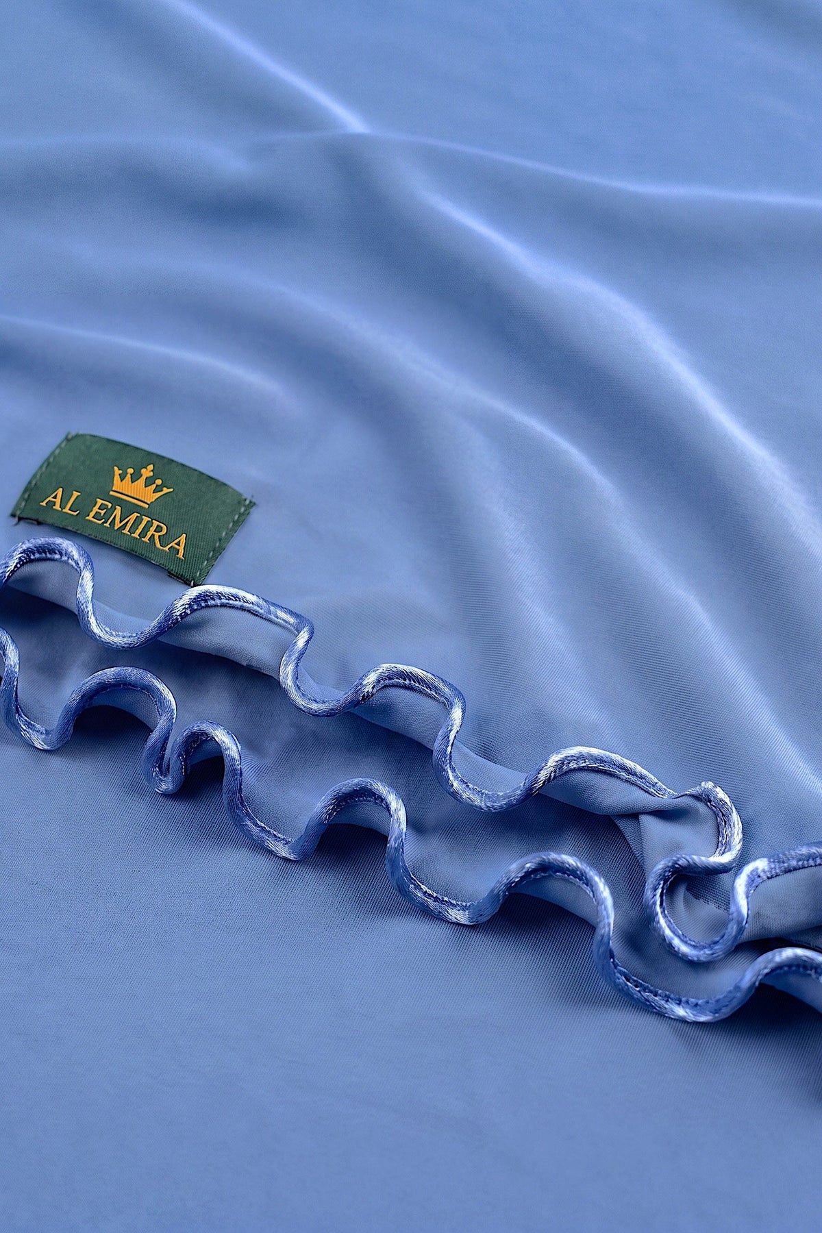 Cornflower blue Satin Ripple jersey hijab, 180 x 80cm