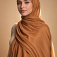 Brown soft stretch jersey hijab by Al Emira