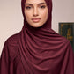 Oxblood plain liquid jersey hijab by Al Emira