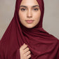 Burgundy plain jersey hijab from the Al Emira Plain Edition range