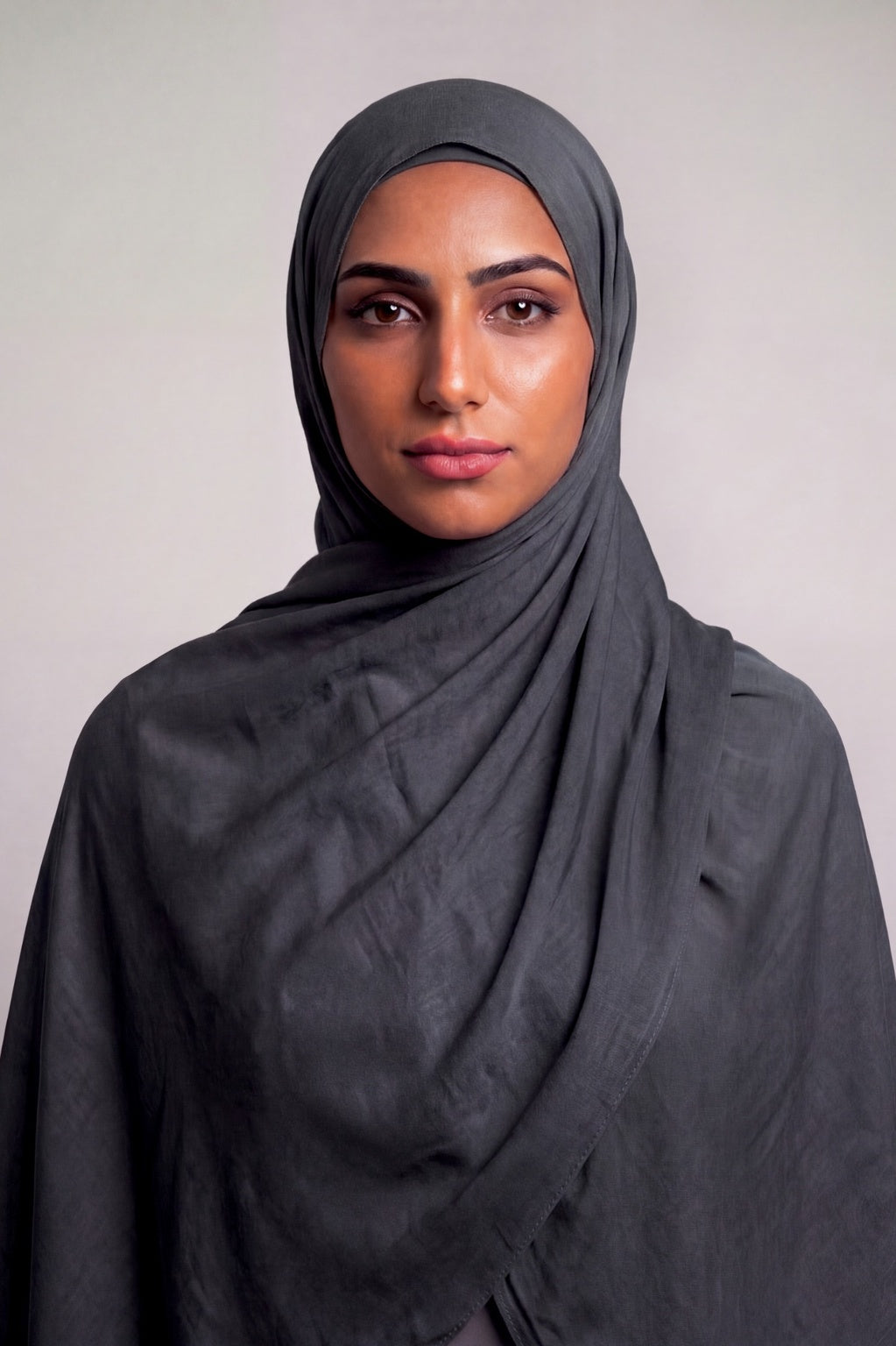 Charcoal Grey Single Stitch Thai Modal hijab by Al Emira