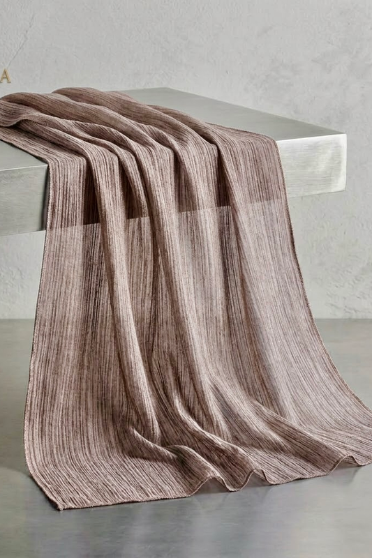 Another view of the Taupe Mauve Crinkle Edition hijab