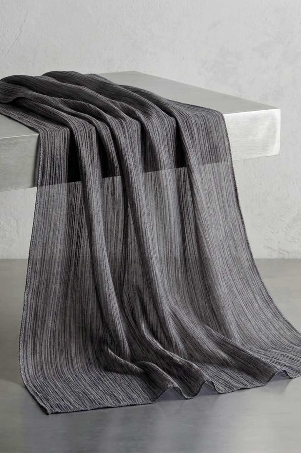 Charcoal Black Crinkle Edition hijab, alternate view