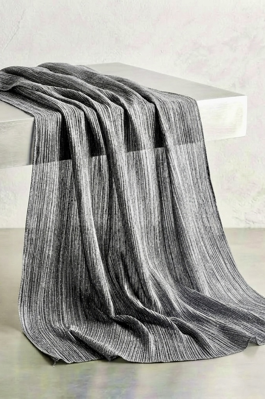 Steel grey crinkle modal hijab from Al Emira, additional view