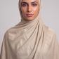 Oatmeal Single Stitch Thai Modal hijab by Al Emira