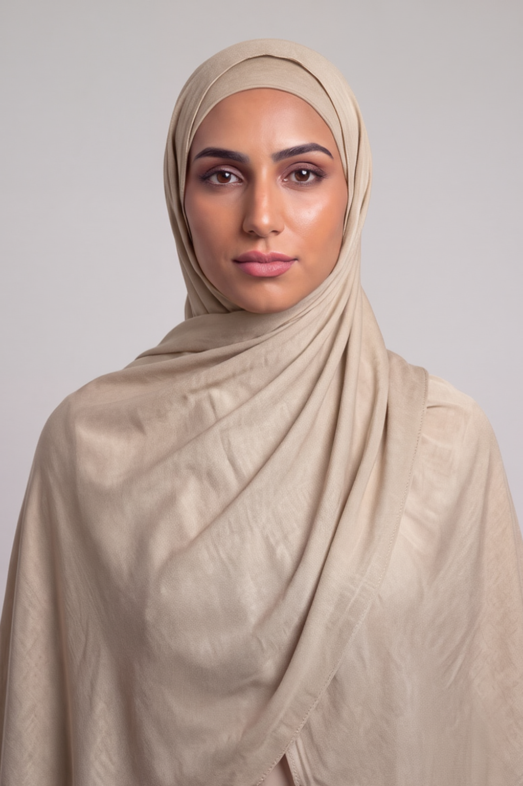 Oatmeal Single Stitch Thai Modal hijab by Al Emira